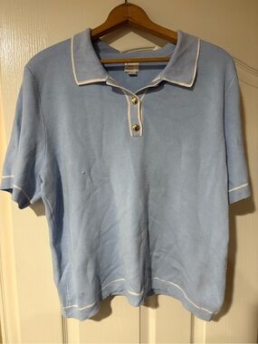 a new day Light Blue Polo with White Contrast Trim